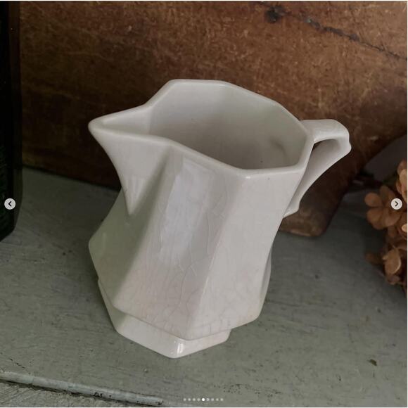 Vintage Independence Ironstone Interpace Japan Octagonal White Creamer - Picture 6 of 9